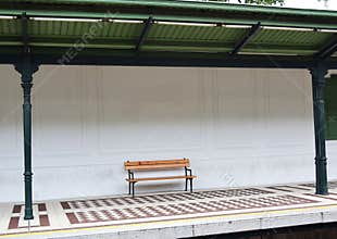 Bench at metro station