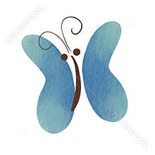 Abstract blue ocean butterfly illustration for decoration on nature garden.