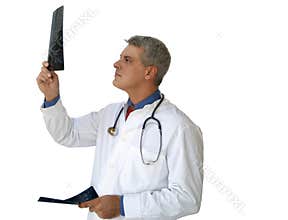 Doctor looking at x-rays