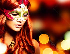 Masquerade. Girl in a Carnival mask