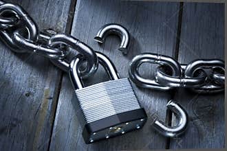 Security Lock Burglary Chains Broken Padlock