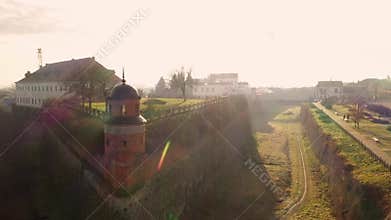 Drone video of Castle in Dubno, Ukraine
