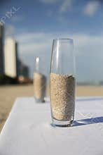 Sand in glass vase