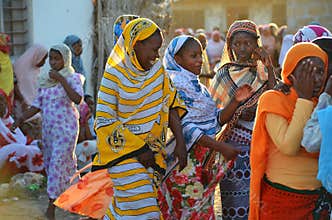 Girls dancing at the muslim wedding