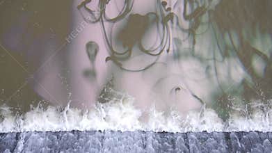 Toxic waste polluted water abstract