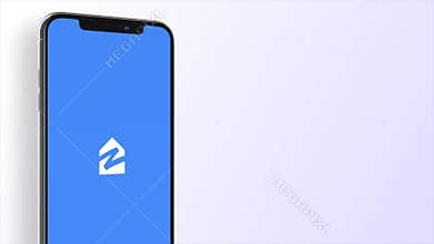 New York, USA - 1 May 2023: Zillow Logo on Phone Screen Animation, Illustrative Editorial