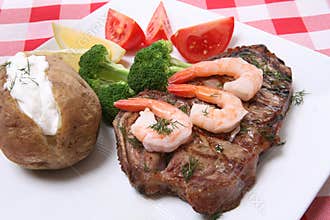 Steak and Shrimp Dinner