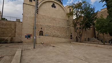 The famous synagogue in the ruins of Rabbi Yehuda Hassid in the Jewish Quarter