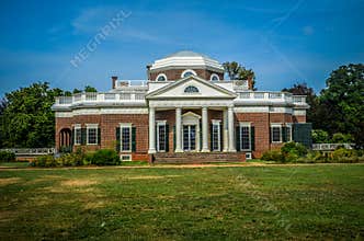 Front view of Thomas Jefferson's Monticello home