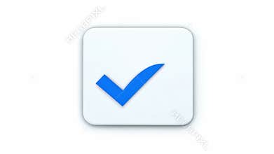 Blue check mark icon on white background symbolizing approval concept of verification, acceptance, confirmation, digital tick sign