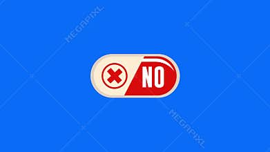 Red Cross Button Animation on Blue Background Cancel Error Denied Symbol Motion Graphic