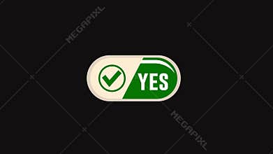 Yes Button Animation with Green Tick on Black Background Confirmation UI Symbol Video