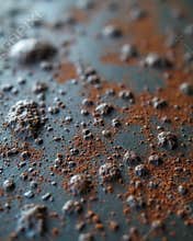 Abstract Texture of Cocoa Dust and Liquid Drops Close-up