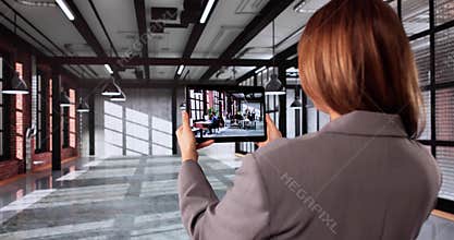Young Woman Using AR Technology