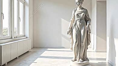 angstrom perfect ashen marble statue stand inward angstrom Generative AI