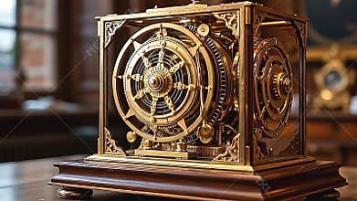 A meticulously crafted automaton, gleaming brass and polished Generative AI