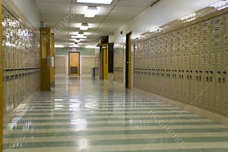 Empty School Hallway