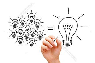 Teamwork Light Bulbs Concept