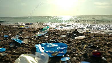 Plastic trash on beach unsightly problem tarnishes natural beauty of coastline also poses risks.