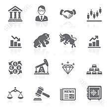 Business and finance stock exchange icons.