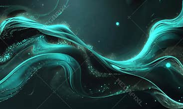 Abstract cosmic energy waves with glowing particles – futuristic background animation.