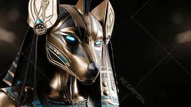 An epic render showcasing Anubis the Egyptian God associated with the Afterlife