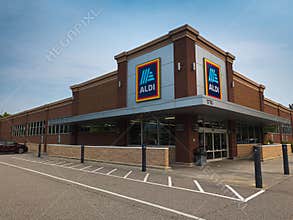 ALDI Supermarket Storefront Logo Cary NC Location Grocery Store International