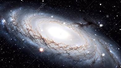 Majestic Spiral Galaxy: Cosmic Dance of Stars and Nebulae in Deep Space