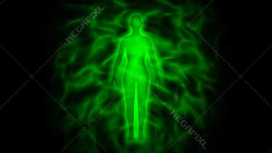 Silhouette of human aura - woman