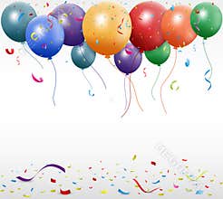 Birthday celebration with balloon and ribbon