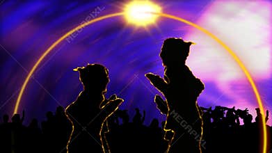 Animation showing people on a dance floor