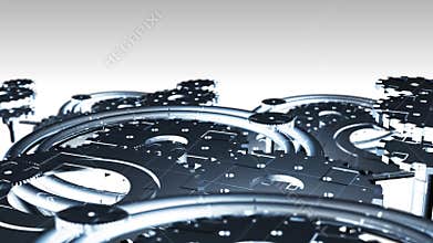 Gears and cogs moving