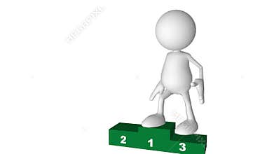 Human silhouette stepping up on a podium