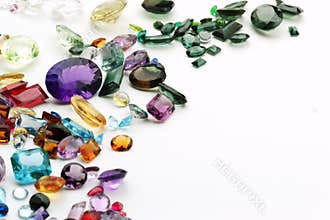 Authentic Gemstones with copy space
