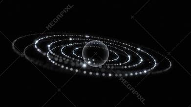 Abstract Cosmic Dance: Orbiting Light and Dark