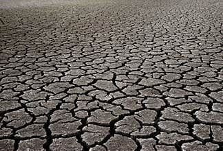 Dry mud field