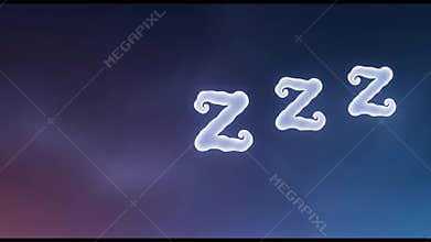 Three ZZZ Letters in Clouds Gentle Movement Atmospheric Background