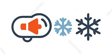Volume Mute & Snowflake Icon, Weather Sound Notification, vector design Generative AI