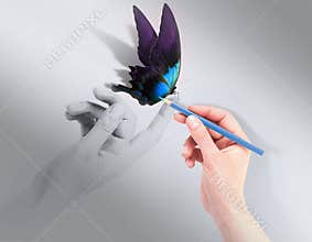 Inspiration concept with beautiful butterfly