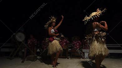 Polynesian Pacific Island Tahitian female dancers