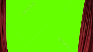 Red curtain with the heart shaped spotlight