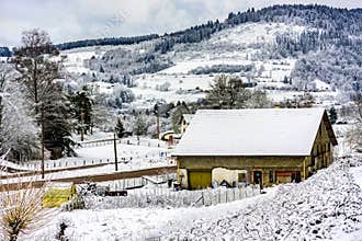 Abandoned farmer house in the rural area of France