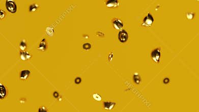 Chinese gold happy coins falling down.