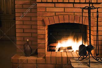 View on a fireplace