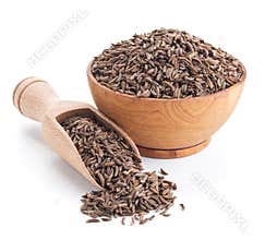 Caraway seeds isolated on white