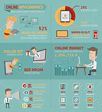 Online shopping infographics elements