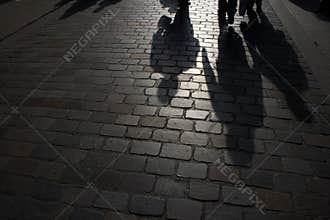 Walking on the street at night