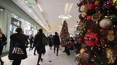 Christmas shopping in mall