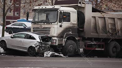 Collision of the truck