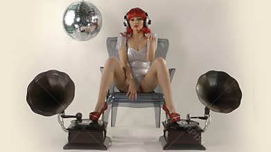 Beautfiul female disco dancer